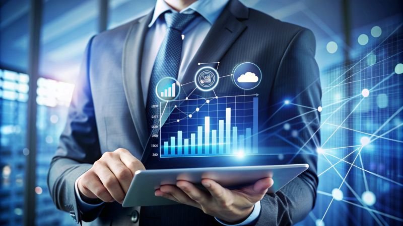 businessman-using-tablet-with-digital-graphics